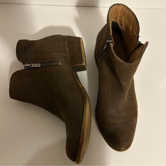 Lucky Brand Breah genuine leather distressed suede ankle boots booties size 7 - Picture 5 of 10